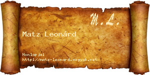 Matz Leonárd névjegykártya