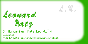 leonard matz business card